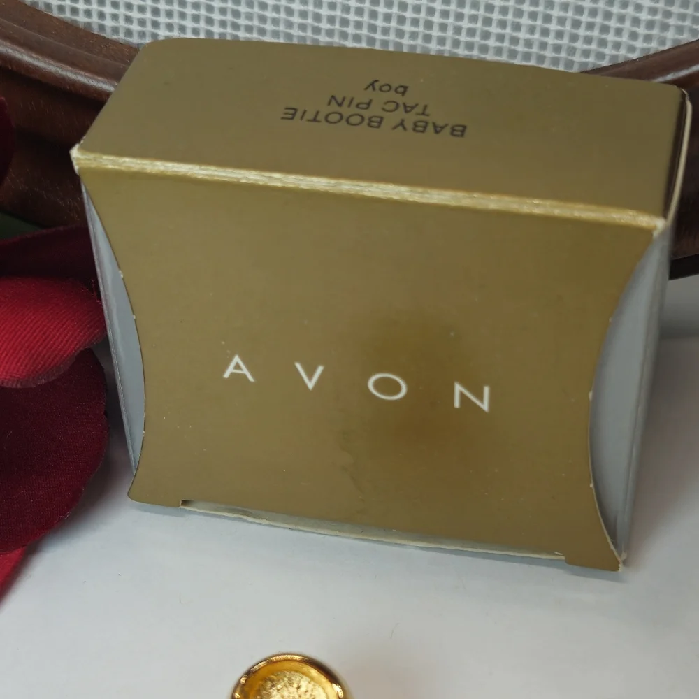 Vintage Avon Baby Boy Bootie Tack Pin in Original Box
